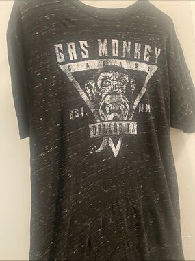 MENS GAS MONKEY BUCKLE T-SHIRT CASUAL PREPPY PUNK SIZE LARGE